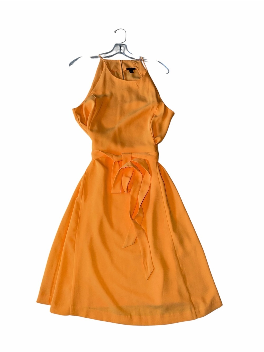 Ann Taylor Orange Halter Tie Waist Midi Dress Size 8 - Picture 2 of 9